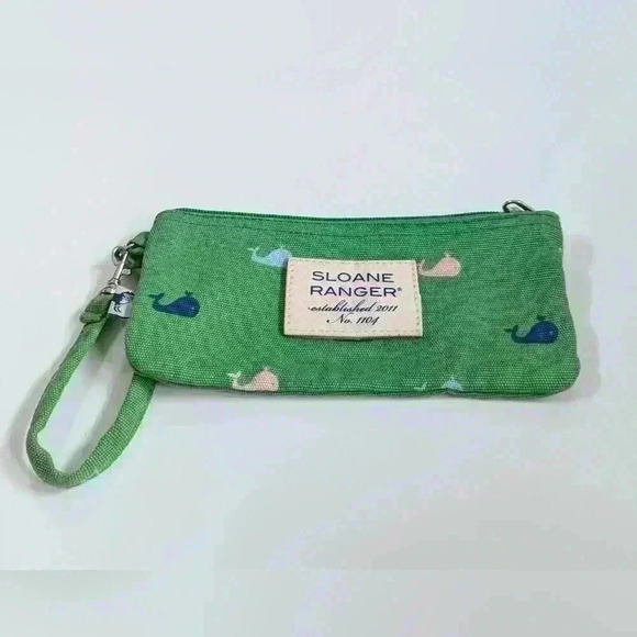 Sloane Ranger Green Whale Print Wristlet - Picture 7 of 7